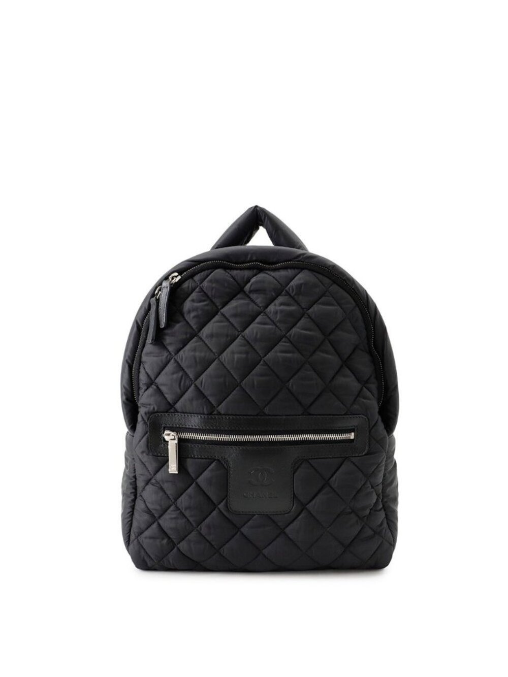 Chanel Backpack Quilted CC Logo Coco Cocoon Nylon Black
